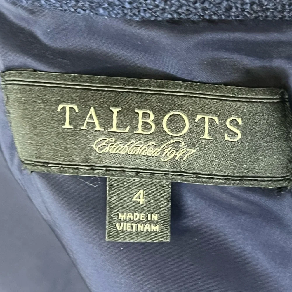 Talbots Lined Linen Blend Navy Skirt, size 4